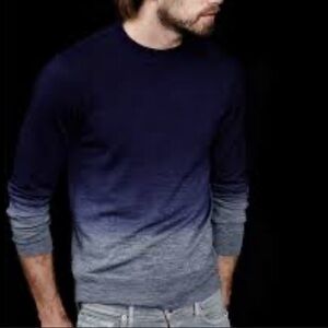 Seven7 Navy and Gray Crewneck Sweater